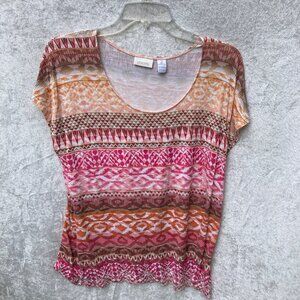 Chicos Size 2 tshirt geometric pattern